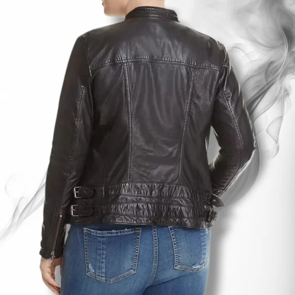 SLINK Jeans Plus LAMB LEATHER Crop Moto Jacket Women's Size XL , 1X - Picture 7 of 14